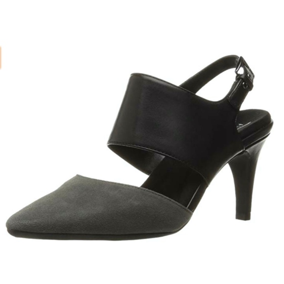 AEROSOLES Shoes - Aerosoles | Gray suede / black leather heels
